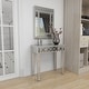 preview thumbnail 8 of 16, Grey MDF Glam Console Table (Set of 2) - S/2 31"W, 31"H