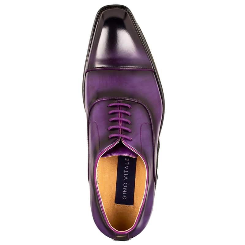 Gino Vitale Lace-up Cap Toe Dress Shoes - Purple - 9.5
