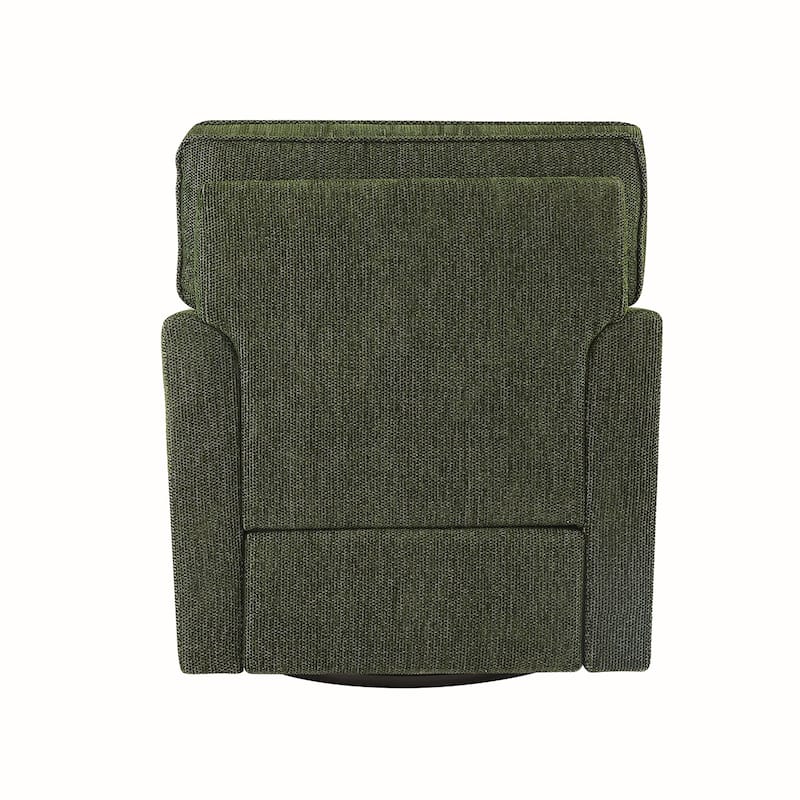 Chenille Swivel Barrel Armchair With Side Pockets