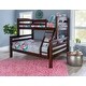 preview thumbnail 1 of 10, Linon Levi Solid Wood Twin over Full Bunk Bed Espresso