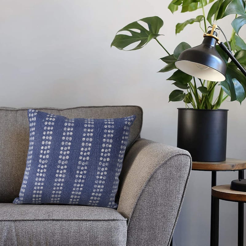 Sevita Polka Dot Stripe Stonewash Throw Pillow, Single or Set of 2