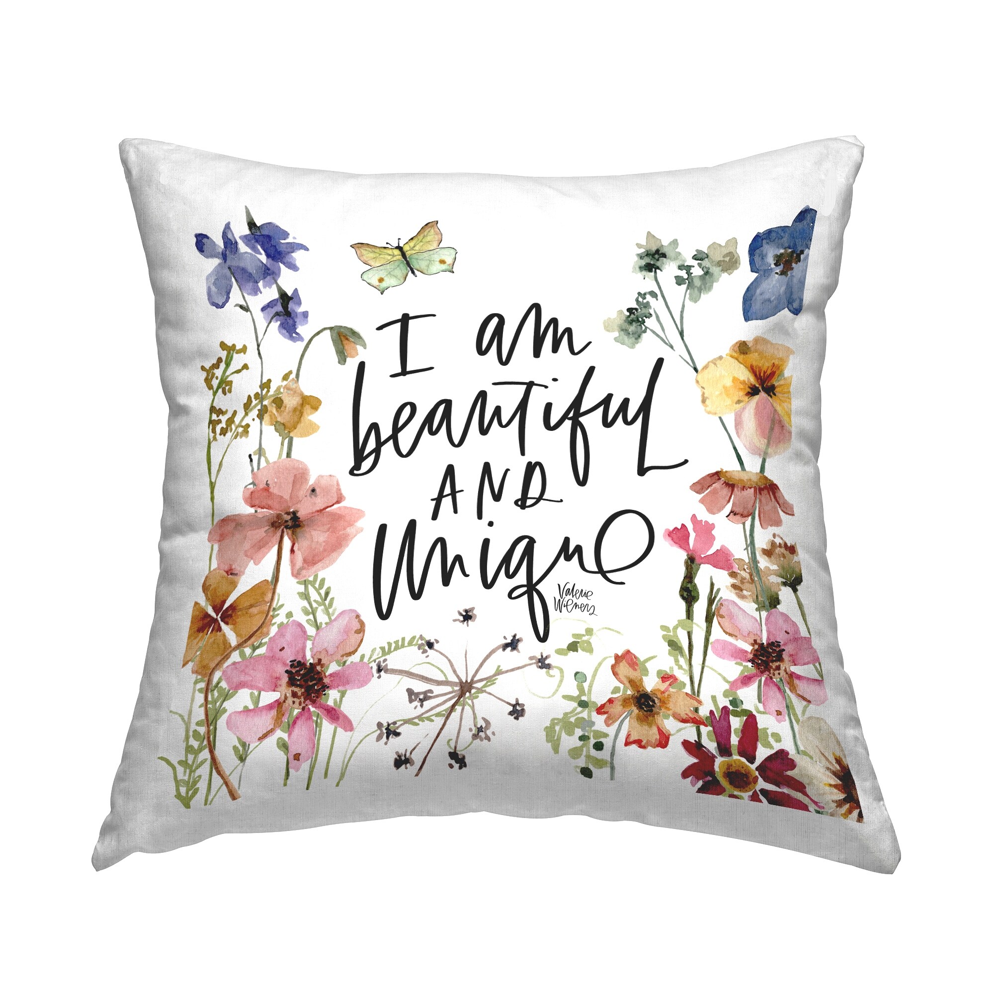 Stupell Beautiful Unique Inspirational Floral Printed Throw Pillow Design by Valerie Weiners
