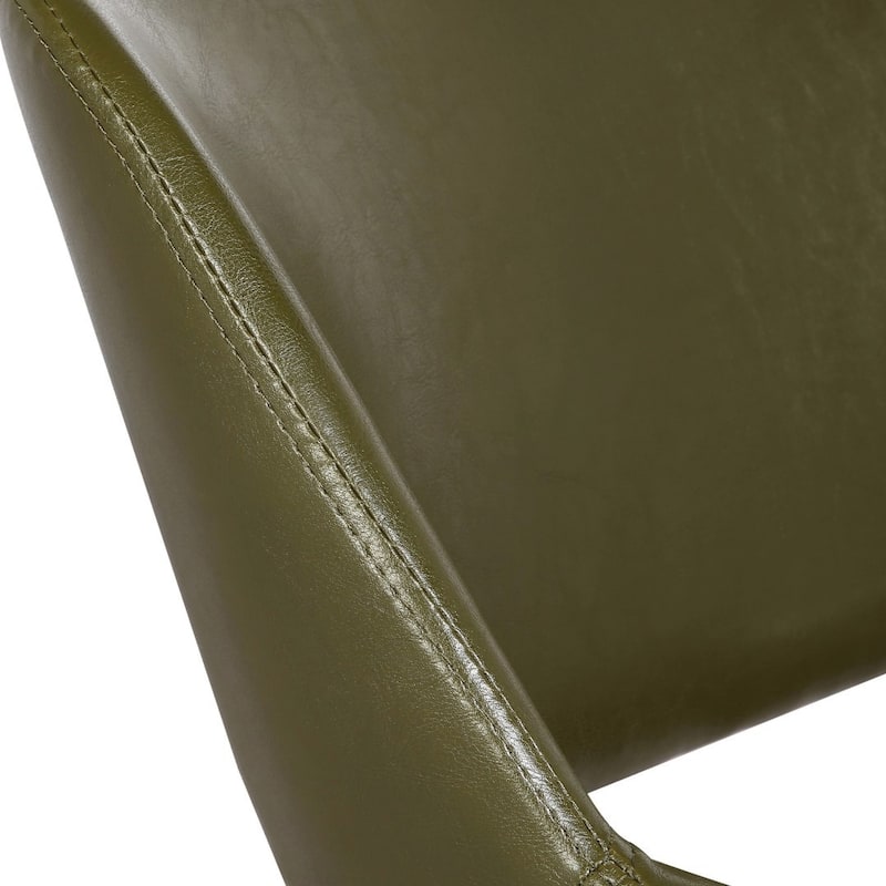 Porthos Home Shane Faux Leather Mid-Century Dining Chair with Metal Legs, Set of 2