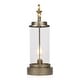 preview thumbnail 4 of 10, Vintage Metal and Glass Lantern with Warm White LED- Large