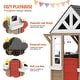 preview thumbnail 6 of 9, Outdoor Wooden Kids Garden Games Cottage with 2 Windows and 2 Flowerpot Racks - 55.24” x 49.61” x 65.35”