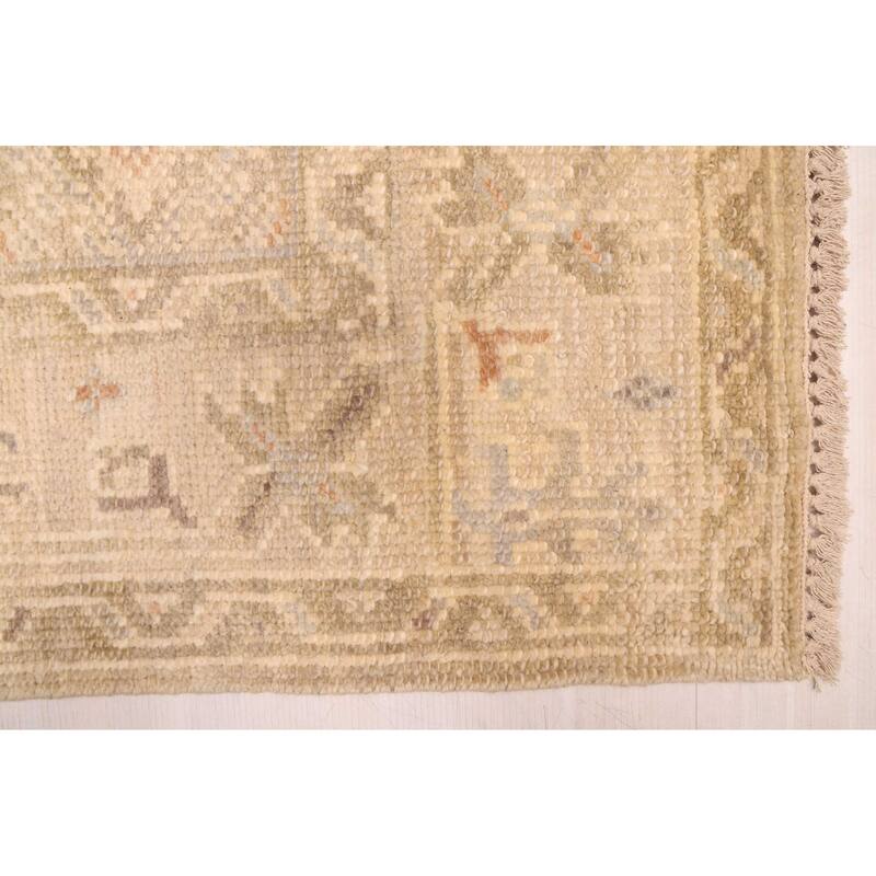 ECARPETGALLERY Hand-knotted Kavya Oushak Light Khaki Wool Rug - 7'10 x 9'10