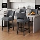 preview thumbnail 24 of 59, Upholstered Counter Height Bar Stools with wood legs for Kitchen Island Dining Room