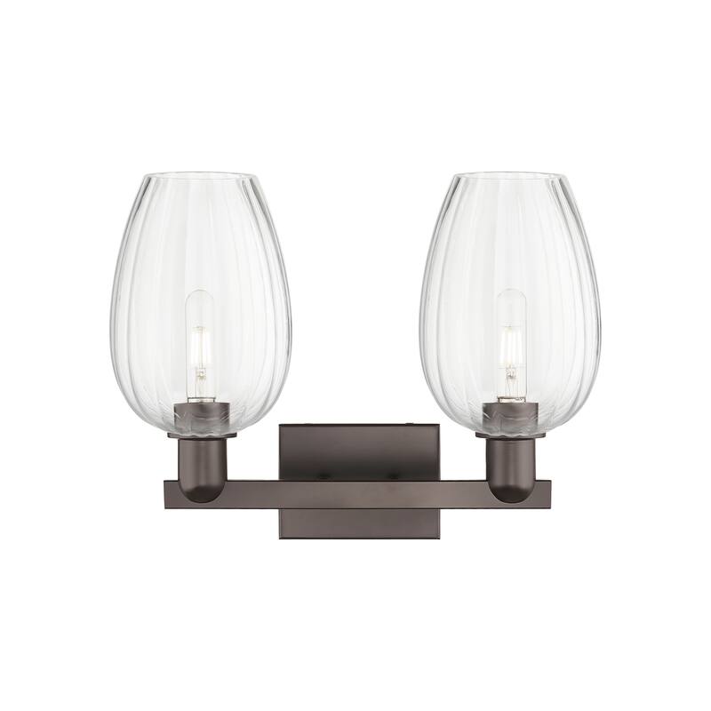 Innovations Lighting Downtown Urban - Preston - 2 Light 16" Flute Shade Bath Vanity Light