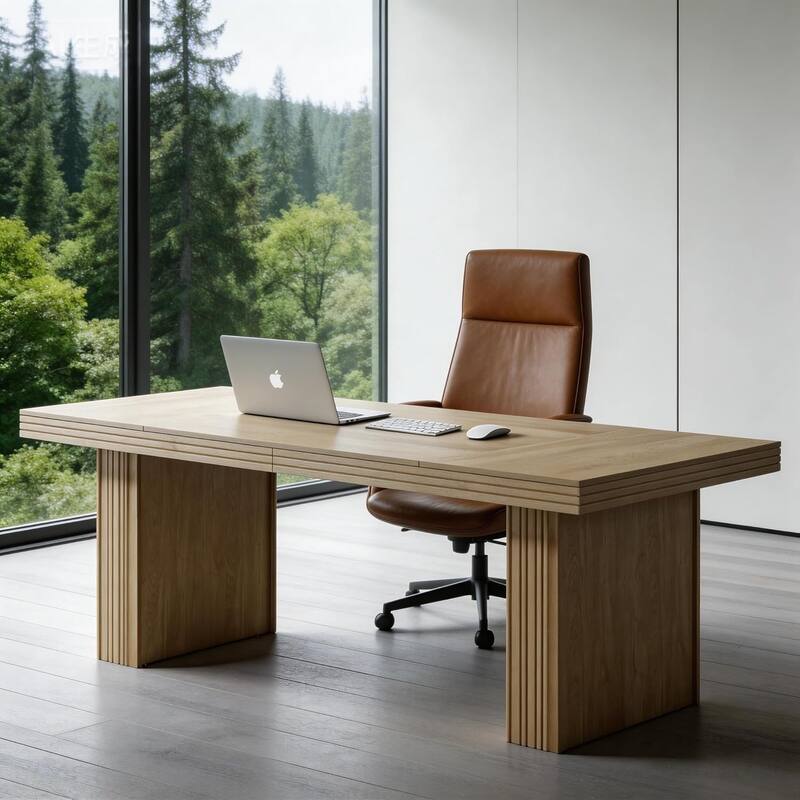 63" Modern Computer Desk, Farmhouse Executive Desk Workstation for Home Office