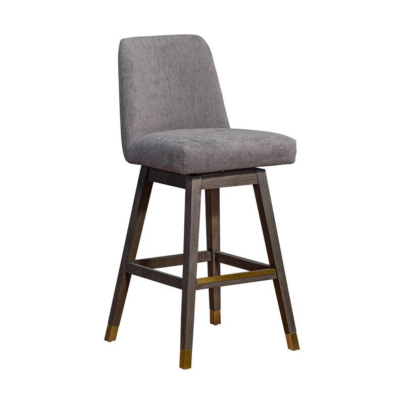 Amalie Upholstered Bar Stool, Swivel Counter Chair with Solid Wood Frame