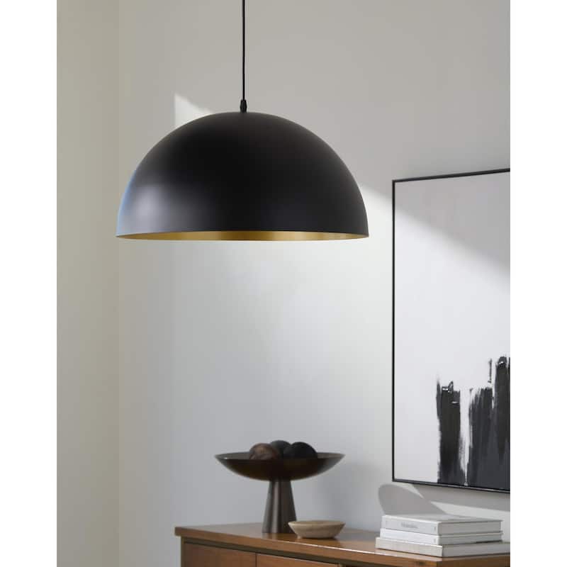 Livabliss Liguge Rustic Pendant - 20"L x 20"W x 11"H - Black