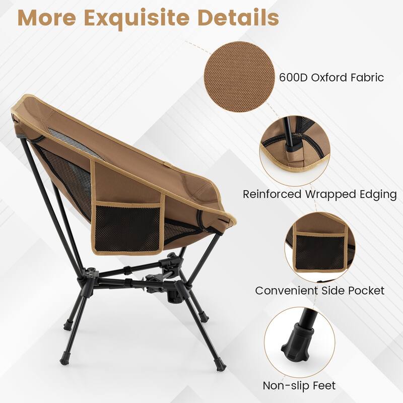 Gymax Ultra-Lightweight Camping Chair Portable Lawn Chair w/Triangular