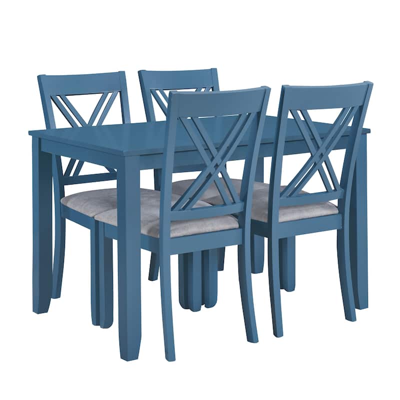Dining Table Set Kitchen Rectangular Table and 4 Chairs for Kitchen