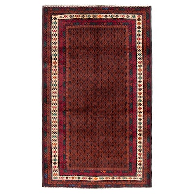 Teimani Brown, Red Rug 3'7" x 6'3" - 3'7 x 6'3
