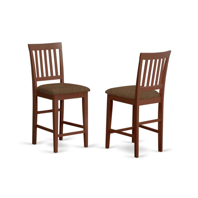 HomeStock 5-Pc Mahogany Finish Solid Wood Top - Dining Room Set - Seats 4