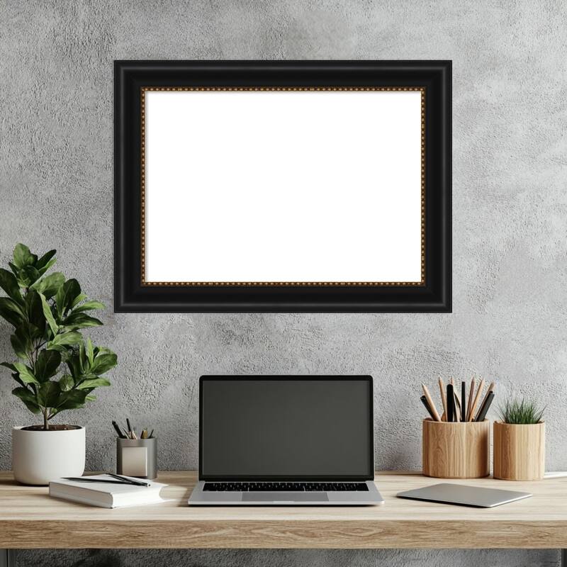 Amanti Art Manhattan Black Framed Dry Erase Magnetic Board