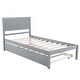 preview thumbnail 4 of 7, Twin Size Simple Yet Elegant Wood Platform Bed with Trundle and Ten Supporting Slats