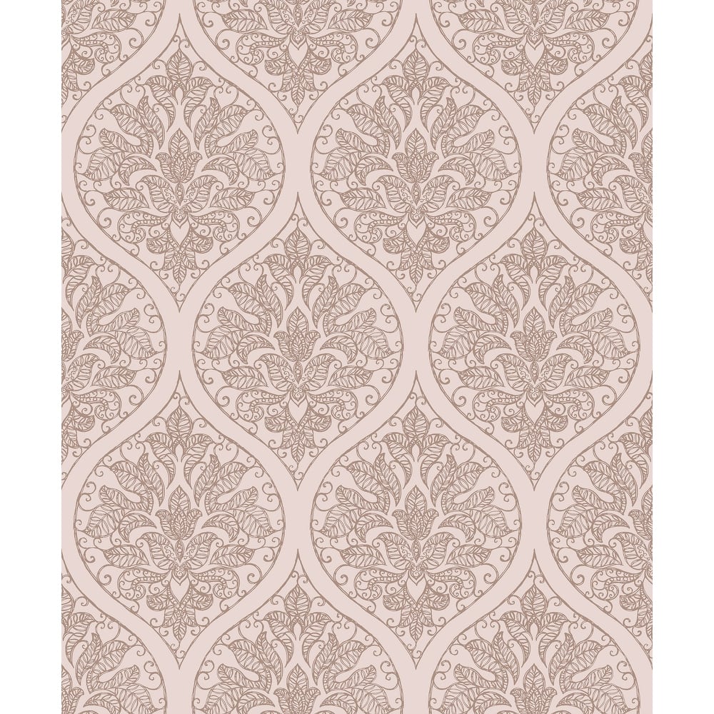 Galerie Wallcoverings Emporium 3D Embossed Ogee Damask Non-woven Metallic Wallpaper Roll