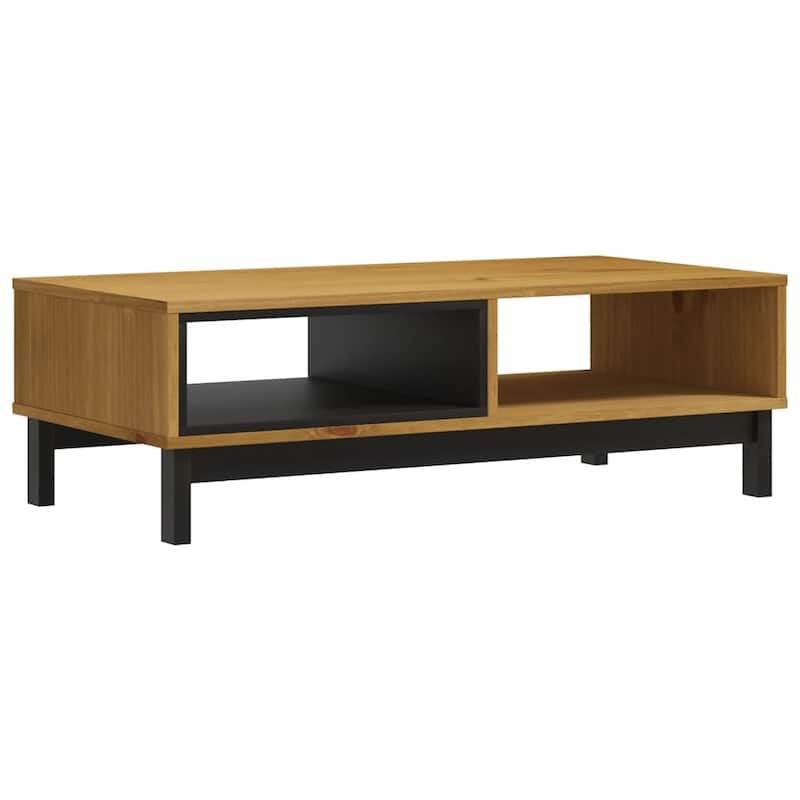 vidaXL Coffee Table FLAM 39.4"x19.7"x12.8" Solid Wood Pine - 39.4" x 19.7" x 12.8"