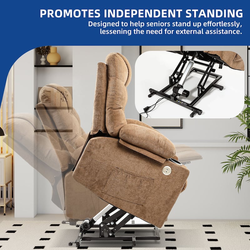 31.5 ''Wide Power Lift Assist Ergonomic Recliner with Massager & Heating