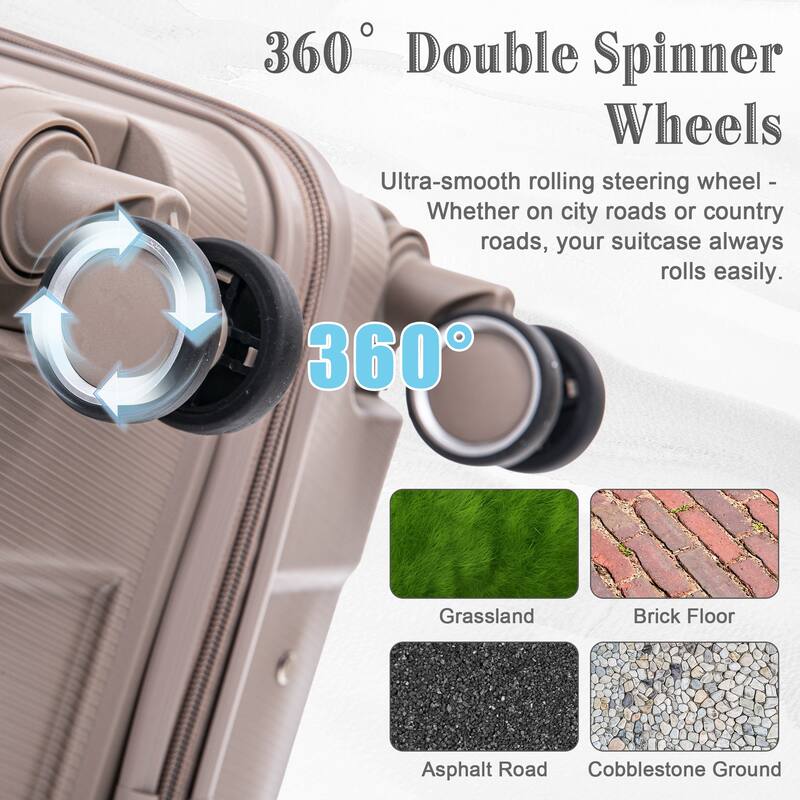 14IN 20IN 24IN 28IN 4 pcs/set in PP Spinner Wheel Luggage, Carry on Suitcase, Iron Pull Rod, Combination Password Lock