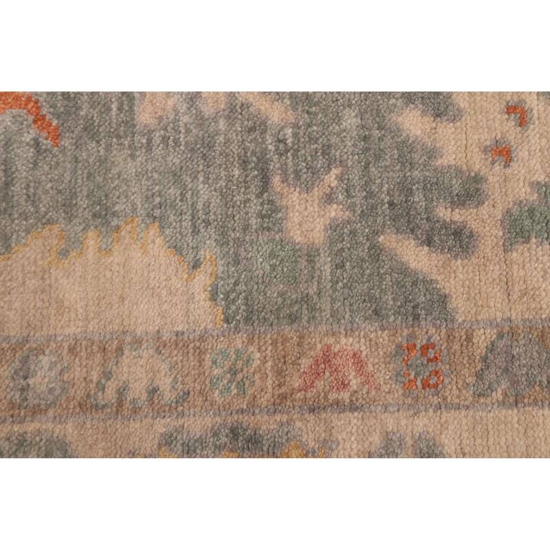 ECARPETGALLERY Hand-knotted Modern Oushak Teal Wool Rug - 8'1 x 9'11