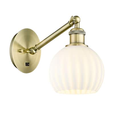 Innovations Lighting 317-1W-8-6 White Venetian Sconce White Venetian