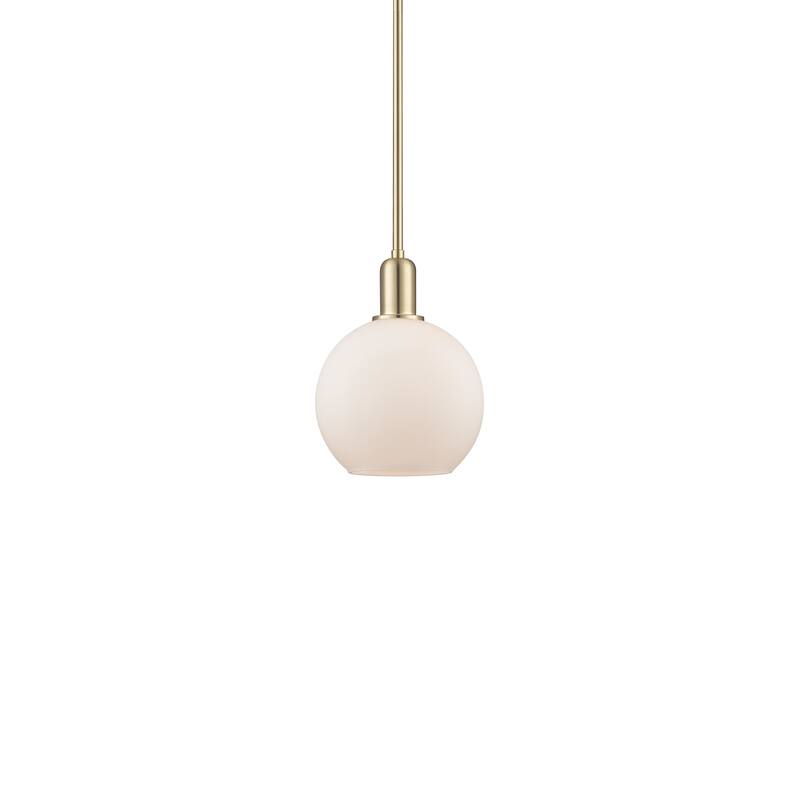 Innovations Lighting 716-1S-11-8 Athens Pendant Athens 8" Wide Mini - Champagne Bronze / Matte White