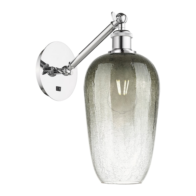 Innovations Lighting 317-1W-15-7 Brookhaven Flute Sconce Brookhaven - Polished Chrome / Slate