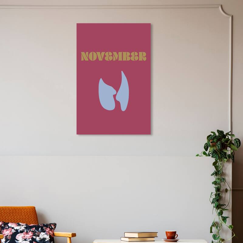 Wynwood Studio Canvas Typography and Quotes November Simple Nature Purple Modern & Contemporary Wall Art Canvas Print