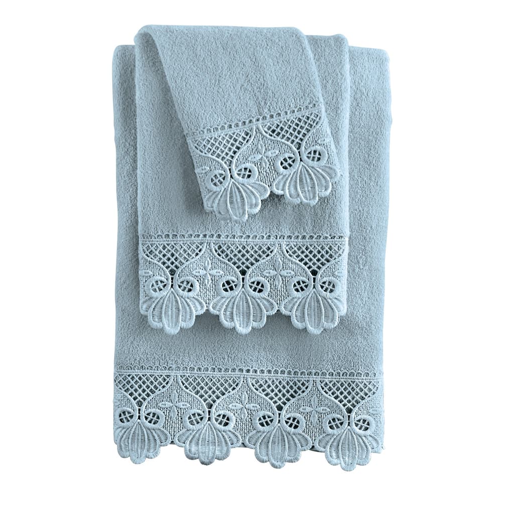3-Piece Macramé Laced Bathroom Towel Set
