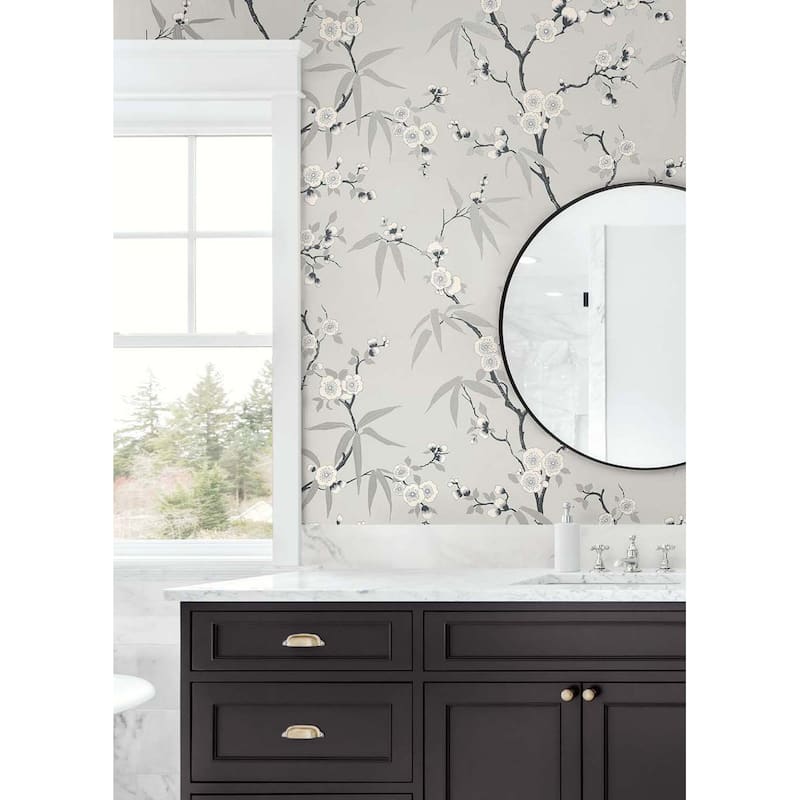 Seabrook Designs Asian Blossom Trail Nonwoven Unpasted Wallpaper