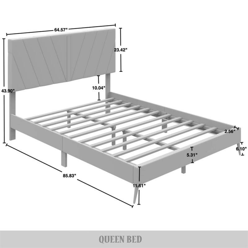 CraftPorch Luxurious Velvet Upholstered Bed
