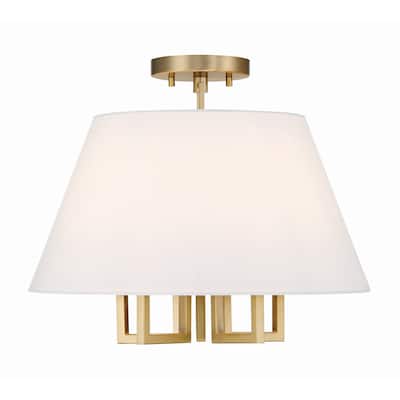 Libby Langdon for Crystorama Westwood 5 Light Vibrant Gold Ceiling Mount - 16"W x 13.25"H