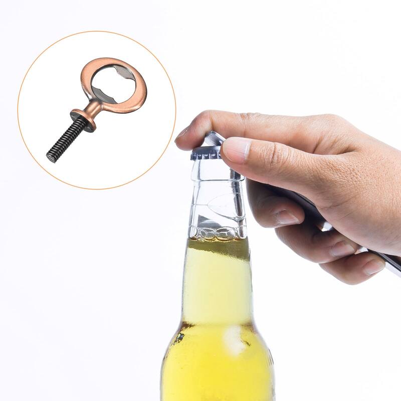 Bottle Opener, 4Pcs 80mm Zinc Alloy Threaded Hardware for DIY Craft - Red Bronze