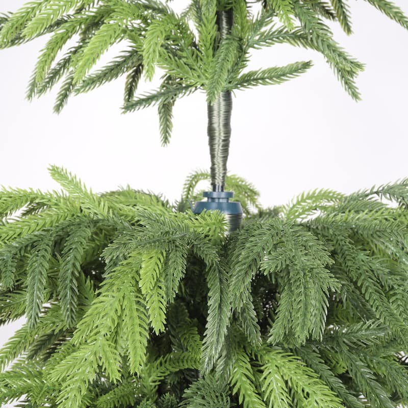 5" Artificial Real Touch Pine Tree with Black Plastic Pot, 1pc/set