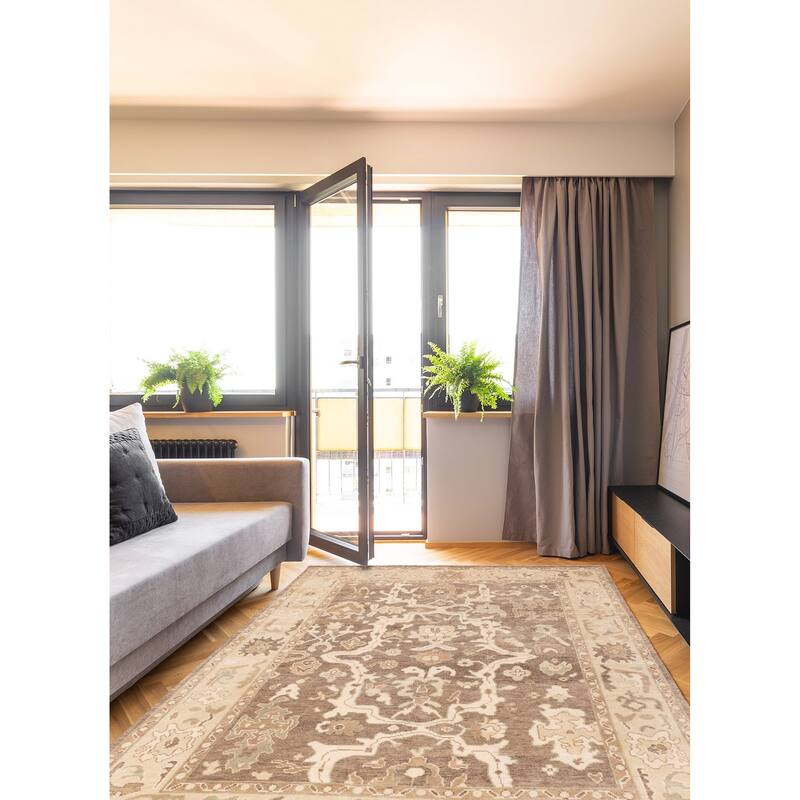 ECARPETGALLERY Hand-knotted Jules Serapi Brown, Taupe Wool Rug - 8'0 x 10'0