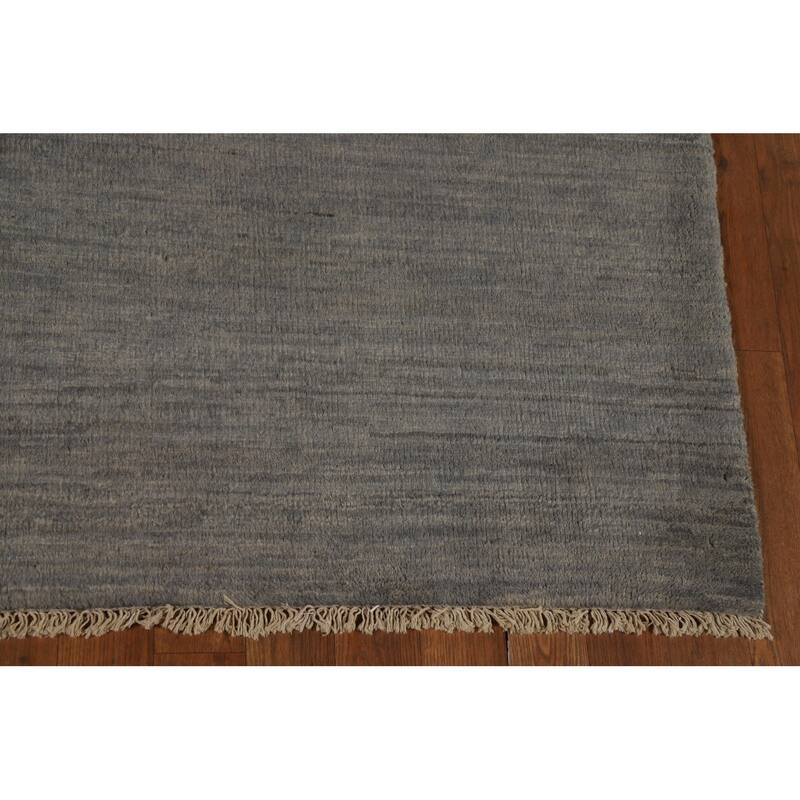 Gray Modern Gabbeh Oriental Rug Handmade Wool Carpet - 5'5"x 6'7"