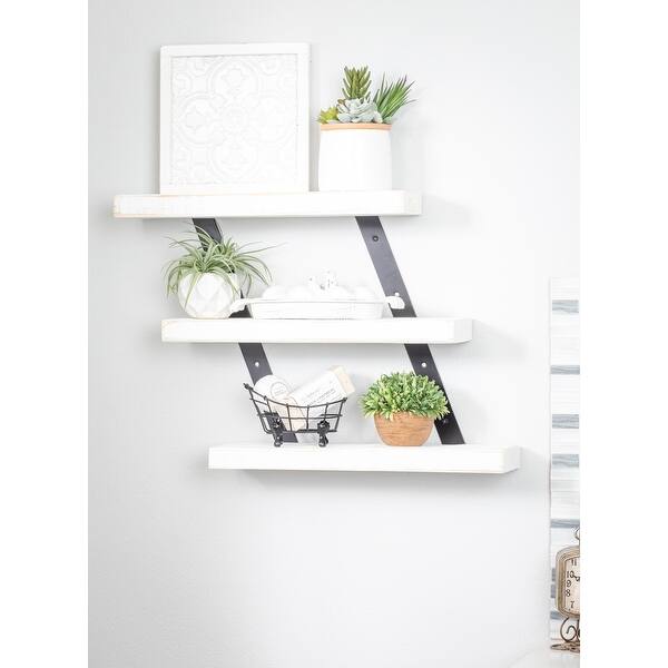 Del Hutson Designs Industrial Grace ThreeTier Floating Shelves Bed