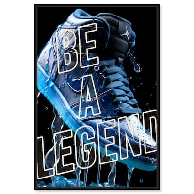 Notoriart Be A Legend Sneaker Drip Framed Sneaker 1 Piece Canvas Wall Art