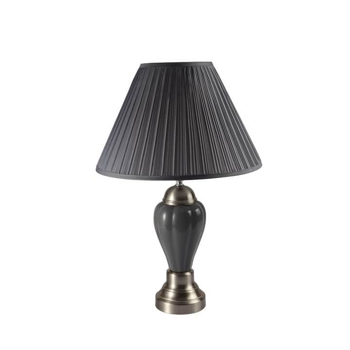 27.5" Tall Metal Table Lamp, Silver and Gray - Multicolor