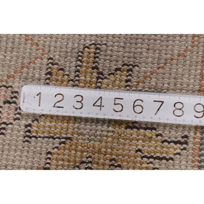 Gray Oushak Indian Area Rug Hand-Knotted Wool Carpet - 7'9"x 10'0"