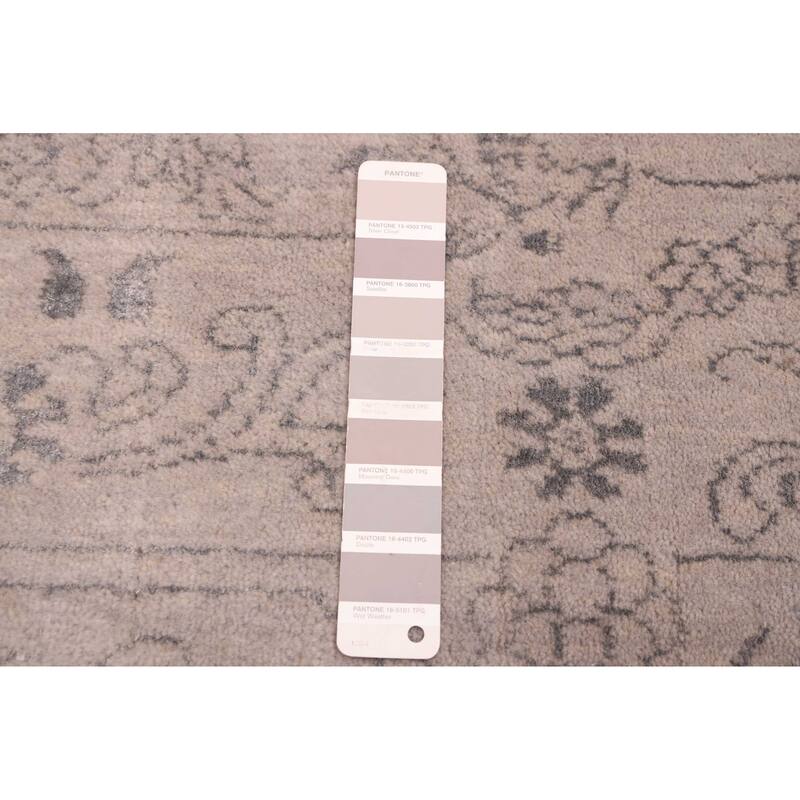 ECARPETGALLERY Hand Loomed Elysian Grey Viscose, Wool Rug - 6'6 x 9'10