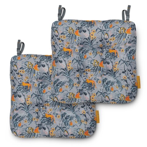 Vera Bradley by Classic Accessories Water-Resistant Patio Chair Cushions, 19 x 19 x 5 Inch, 2 Pack