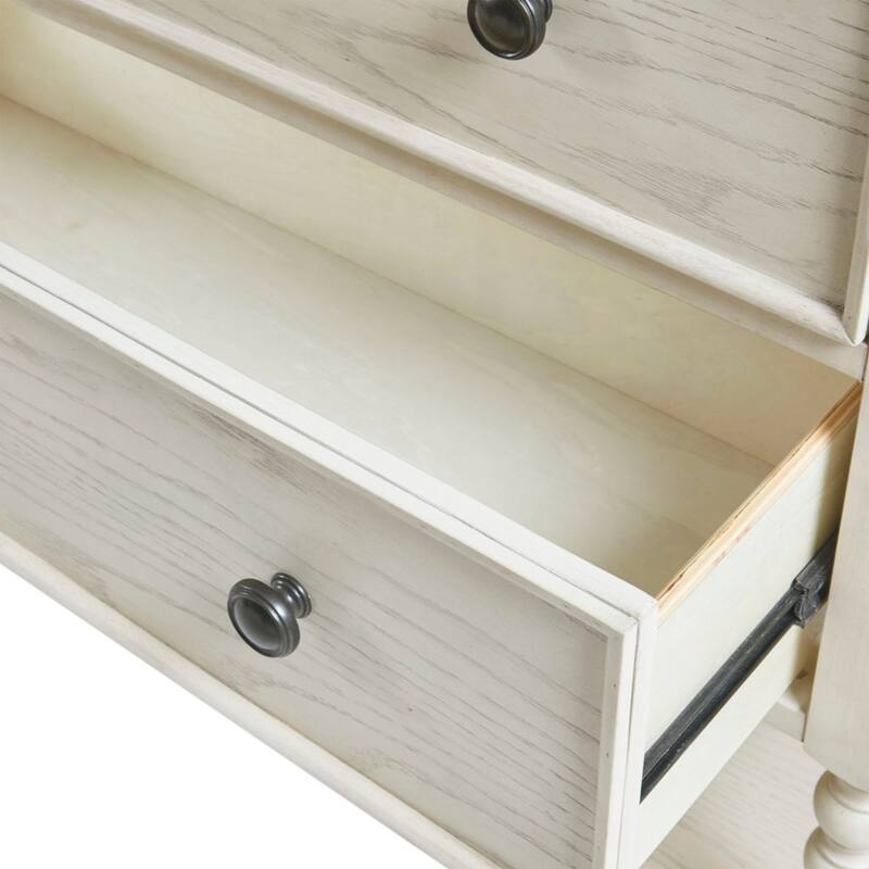 Roomfitters Beckett Accent Console, Traditional Wood Hallway Unit with Storage and Lower Shelf