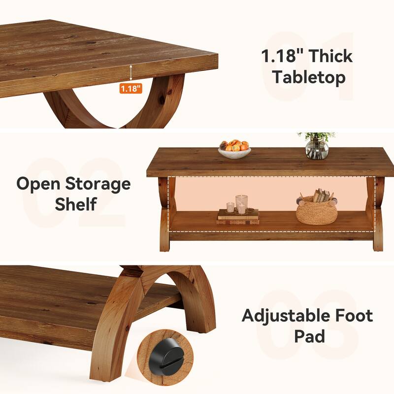 Solid Wood Coffee Table With Storage