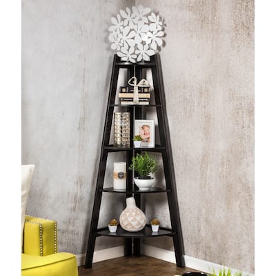 Kiki Transitional 5-Tier Corner Ladder Display Bookshelf by Furniture of America