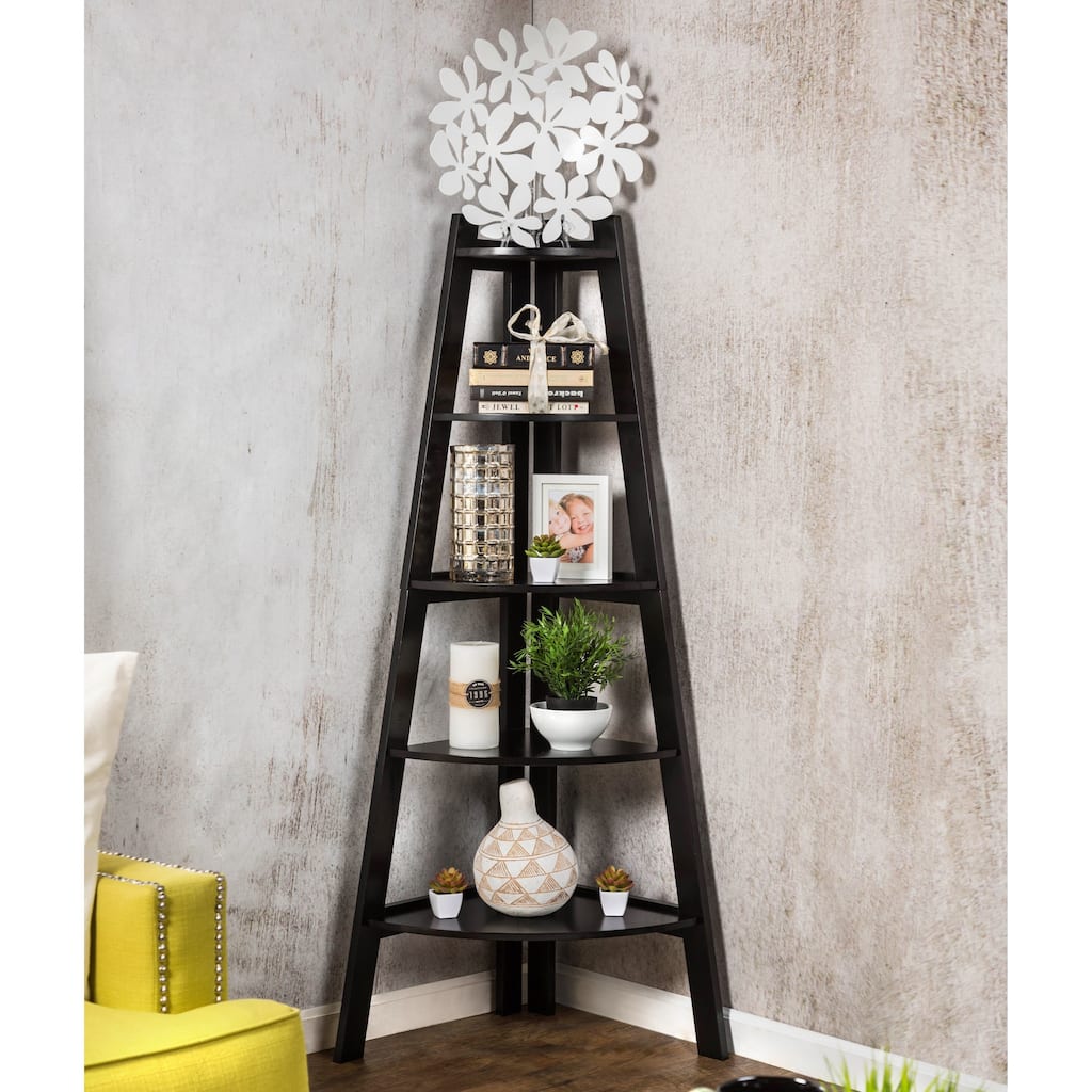 Kiki Transitional 5-Tier Corner Ladder Display Bookshelf by Furniture of America