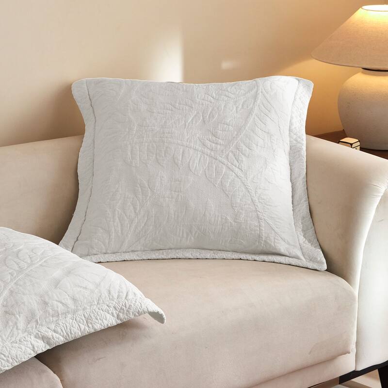 2 Pcs Cotton Embroidered Quilted Euro Shams 26"x26"