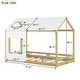 preview thumbnail 27 of 34, Twin House Bed with Roof & Window - Whimsical Pine Wood Design for Kids